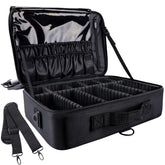 gzcz large capacity train case open with adjustable dividers for organized cosmetics