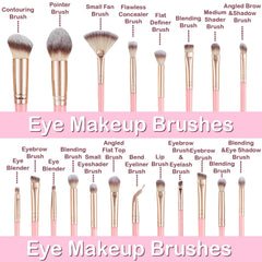 GZIXBDA synthetic bristles closeup showing soft, durable brushes for smooth makeup application.