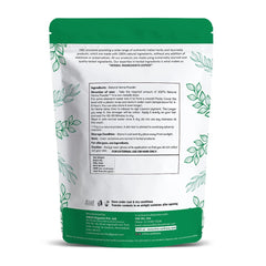 H&C Henna powder leaf close-up highlights organically grown leaves for pure color.
