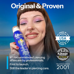 H2Ocean original formula 2001 label highlights first piercing aftercare.
