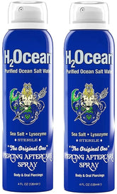 H2Ocean piercing aftercare spray bottle offers convenient cleansing for all piercings