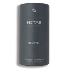 H2TAB bath tablet dissolving in water for a soothing full-body hydrogen bath aiding recovery