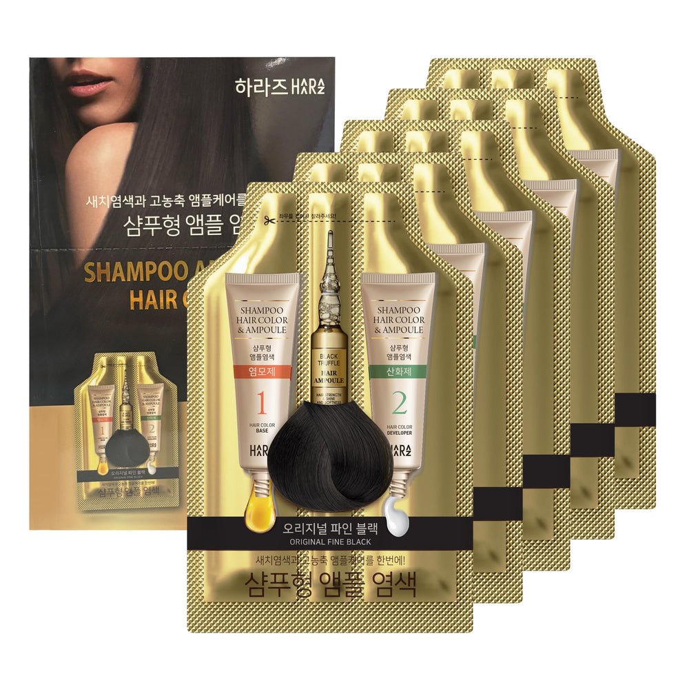HAARAZ Instant Color Dye Shampoo bottle demonstrates easy at-home gray coverage.