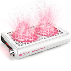 HACITECH Nail Dust Collector dual turbines deliver powerful filtration during nail dust tasks