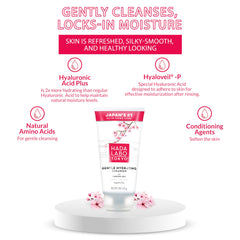Hada Labo Tokyo Gentle Cleanser fragrance-free label indicating sensitive-skin friendly formula.