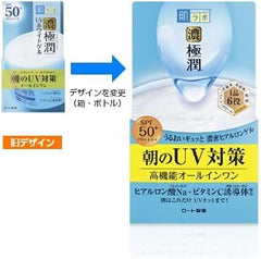 Hada Labo UV Perfect Gel applied on the face as part of a morning routine.