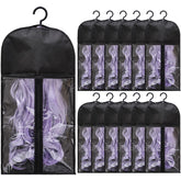 Hadwoer hair extension storage bag set with front view for easy identification