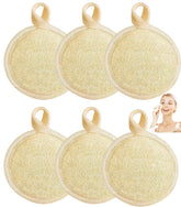 Haikuluo natural loofah face scrubber 6pc pack for gentle exfoliation and daily cleansing.