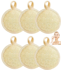Haikuluo natural loofah face scrubber 6pc pack for gentle exfoliation and daily cleansing.