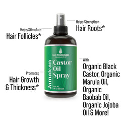 Hair Thickness Maximizer JBC ingredients highlight organic oils nourishing scalp.