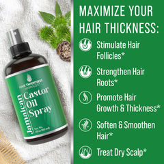 Hair Thickness Maximizer spray-on scalp application demonstrates precise mist delivery.