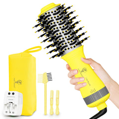 Hair trends auto dual voltage dryer-oval brush for travel styling on the go