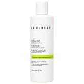 Hair U Wear cleansing shampoo bottle shows gentle cleanse for synthetic wigs and extensions.