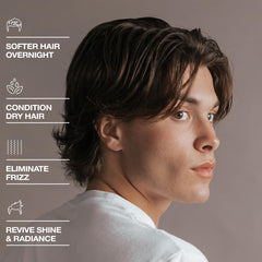 Hair Craft Co. CRVFT on-hair shot reveals smooth shine after conditioning.
