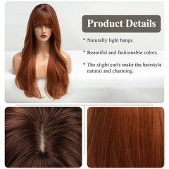 HAIRCUBE wig with bangs flowing front view for versatile styling