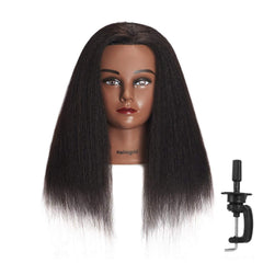Hairingrid mannequin head 14-inch real hair for practice.