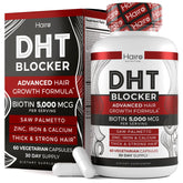 Hairo Nutrition DHT Blocker bottle closeup for hair wellness.