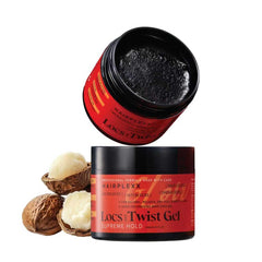 Hairplexx Glow Loc & Twist Gel bottle closeup for premium hold and moisture.