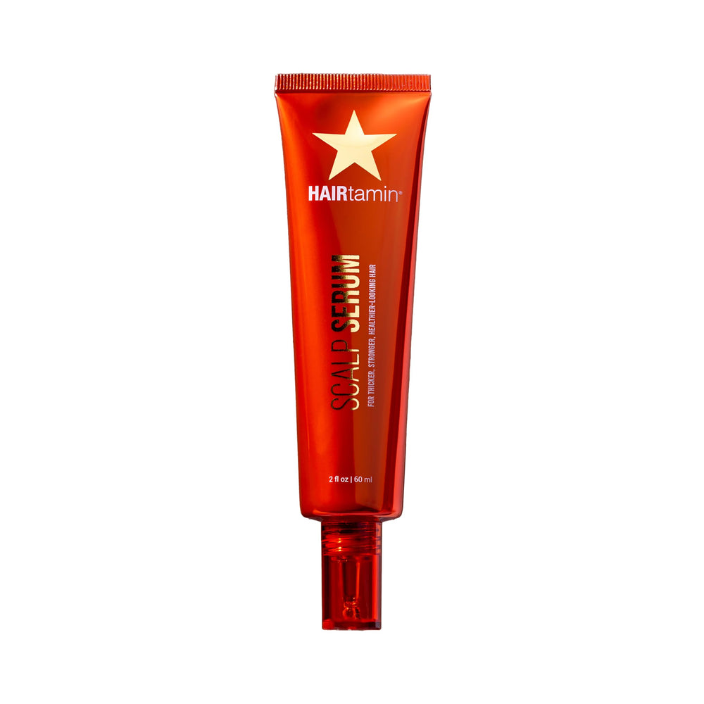 HAIRtamin Scalp Serum bottle highlights lightweight hydration for a healthier scalp.