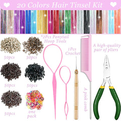 HAITOO Fairy Hair Tinsel 50-inch extensions add long sparkle
