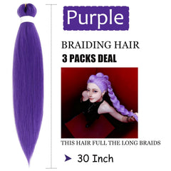 HAITOO purple braiding hair 30inch pre-stretched crochet application demonstrates quick install