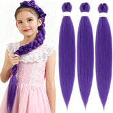 HAITOO purple braiding hair 30inch three-pack close-up shows soft, cosplay-ready texture
