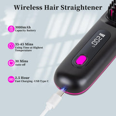 HAJIFGH Go Brush Pro black USB charging enables cord-free styling anywhere.