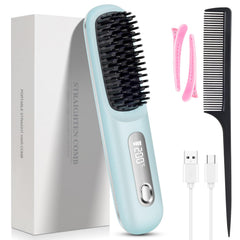 HAJIFGH Go Brush Pro front blue showcases portable cordless styling for on-the-go touchups.