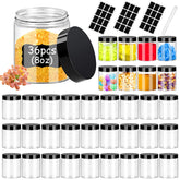 Hajoyful 8oz plastic jar with clear lids for quick content viewing and filling.