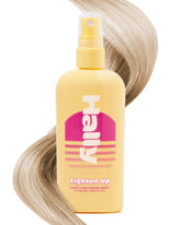 Hally Hair Lightener Spray on sun-kissed hair reveals subtle highlights.