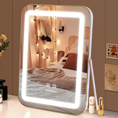 Halumao Vanity Mirror with Lights front view delivers even, natural makeup lighting.