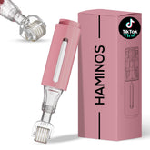 HAMINOS Derma Roller reservoir-application aids serum delivery for smoother skin.