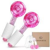 Hana Emi LUONKOS ice globes pink set of 2 for cooling facial massage and drainage.