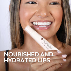 Hanalei kukui oil ingredient close-up showing nourishing oils for lips.