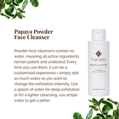 Hanalei cleanser on sink illustrating travel-friendly 60g bottle.