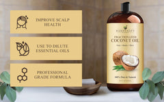Handcraft Blends fractionated coconut oil provides silky hair shine with quick absorption.