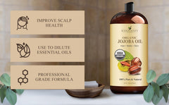 Handcraft Blends Jojoba Oil hair-care shows frizz control and shine for healthy-looking hair.