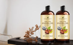 Handcraft Blends Jojoba Oil label shows organic, vegan, hexane-free formula