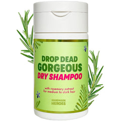 Handmade Heroes dry shampoo bottle with rosemary oil boosts volume and freshness