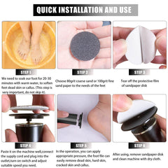 Hannah-Qi foot file speed-adjuster dial demonstrates customizable control for sensitive skin