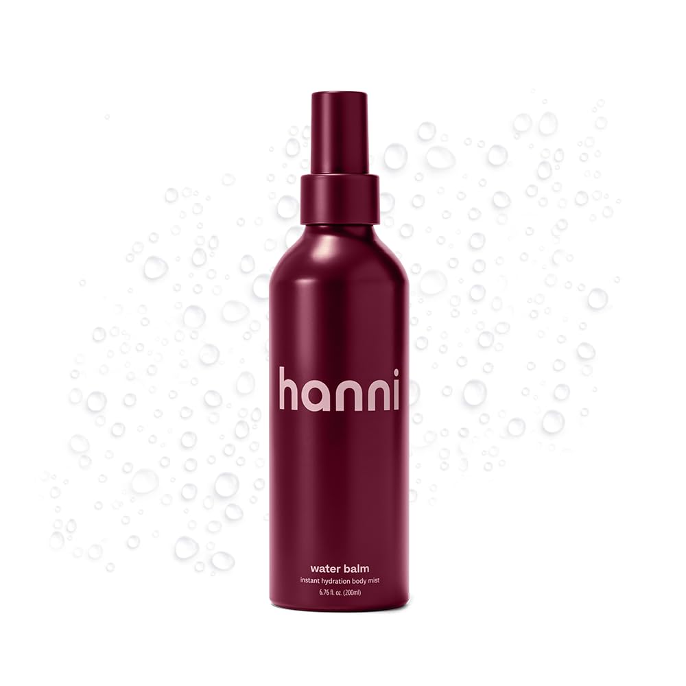 HANNI Water Balm bottle dispenses a weightless mist for quick hydration.