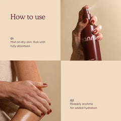 HANNI Water Balm fine-mist spray delivers instant hydration and easy reapplication.