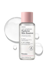 Hanskin Hyaluron Skin Essence Toner bottle for deep hydration prep.