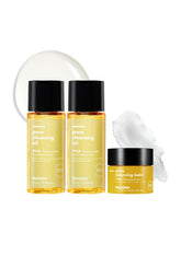 Hanskin PHA cleansing oil bottle close-up for gentle makeup removal on the go