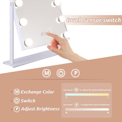 Hansong vanity mirror 360-degree rotation and sturdy base for flexible angles