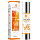 HANYWIL Super Vitamin C Serum bottle promotes radiant skin with vitamin C