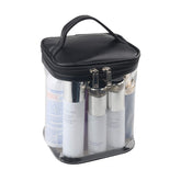 HAOGUAGUA premium clear makeup bag outer view with durable PVC and reinforced stitching.