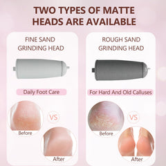 Haootadiy foot callus remover roller heads close-up for varied skin needs.