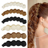 Hapdoo banana clip set demonstrates ponytail formation for quick, secure styling.