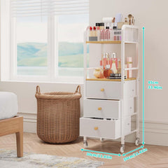 HapiRm rolling makeup cart three drawers store creams and accessories neatly.